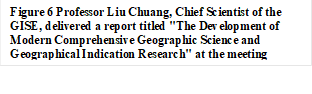 Figure 6 Professor Liu Chuang, Chief Scientist of the GISE, delivered a report titled "The Development of Modern Comprehensive Geographic Science and Geographical Indication Research" at the meeting